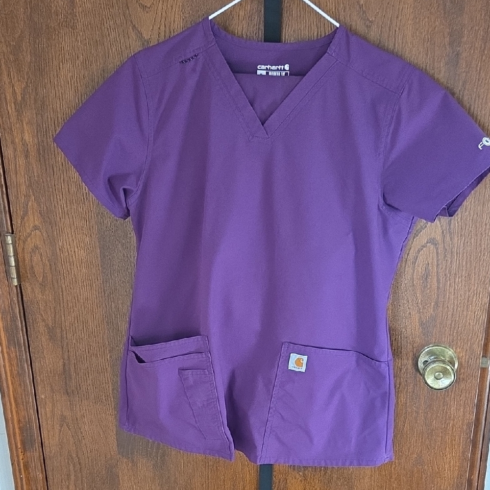 Carhartt V-Neck Purple Scrub Top